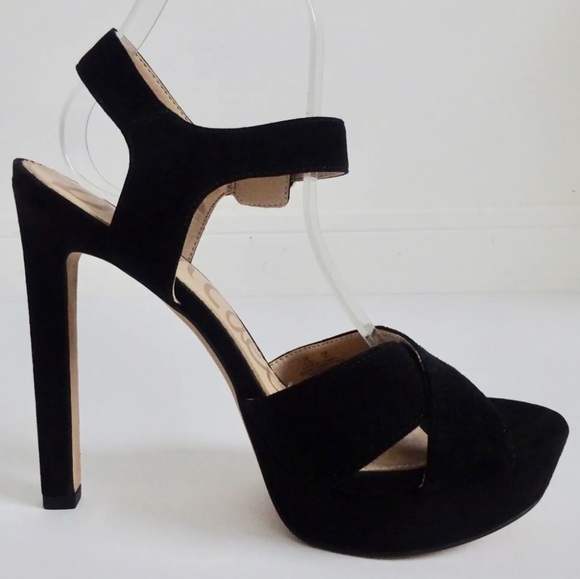 Sam Edelman Shoes - Sam Edelman Willa Y2K black leather very high heel sandals shoes buckle UK 7/7.5